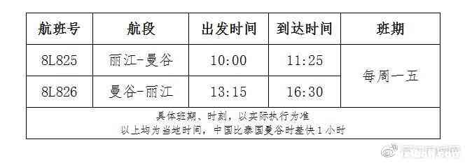 麗江新增國際航線， 2.5小時(shí)直飛曼谷